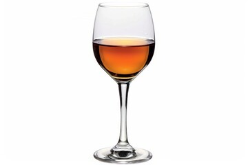 Sweet Italian passito wine in glass isolated on white background