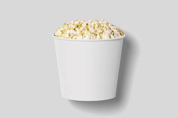 Realistic Pop Corn Bucket Illustration for Mockup. 3D Render.