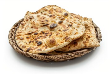 Tandoori naan and roti served on a plate alone