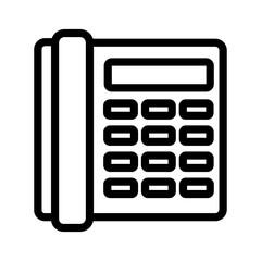 telephone icon in black, outline style and transparent background