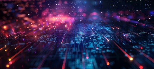 Naklejka premium Digital background for tech, AI, data