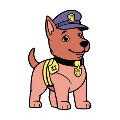 police dog line color icon for business and web