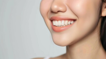Fototapeta premium smile of beautiful woman with healthy white teeth. Close-up, High quality photos