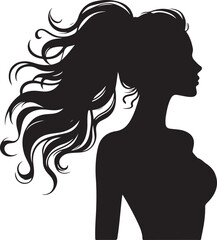 Women Standing Pose Silhouette Vector Illustration