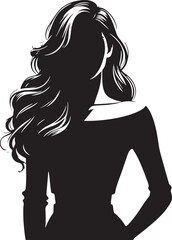 Women Standing Pose Silhouette Vector Illustration