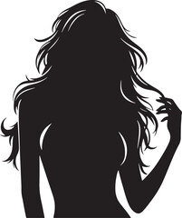 Women Standing Pose Silhouette Vector Illustration