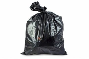 Trash bag on white with clipping path