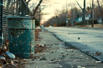 Trash receptacle waiting for pick up