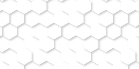 Fototapeta premium Background with hexagons. Surface polygon pattern with glowing hexagon paper texture and futuristic business. Luxury white hexagon pattern.