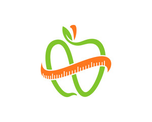 Apple and flexible ruler weight loss body incorporating logo