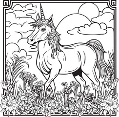 unicorn coloring page for kids