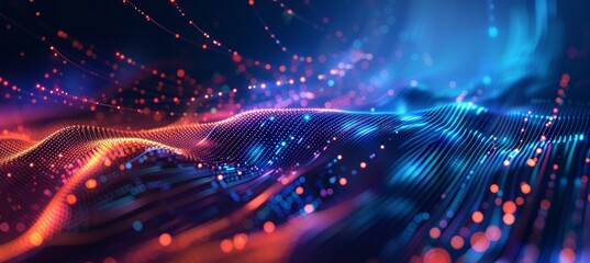 Fototapeta premium Digital background for tech, AI, data