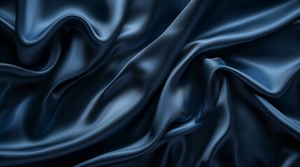 Fototapeta premium Luxurious Navy Blue Satin Fabric Texture