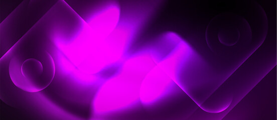 A mesmerizing purple glowing wave set on a dark backdrop, resembling an electric blue gas in macro photography. The colors blend into a vibrant magenta hue, creating a stunning pattern of petals
