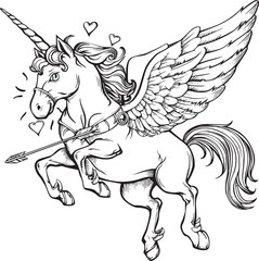 unicorn coloring page for kids