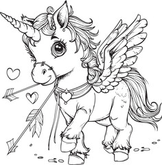 unicorn coloring page for kids