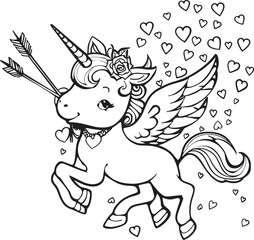 unicorn coloring page for kids