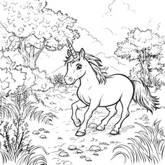 unicorn coloring page for kids