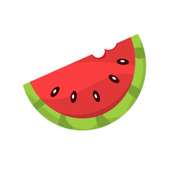 Slice of watermelon with seeds, ideal for summer food blogs, beverage advertisements, and healthy lifestyle social media posts. Fresh and vibrant