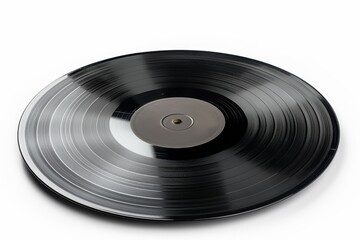 Isolated black vinyl record on white