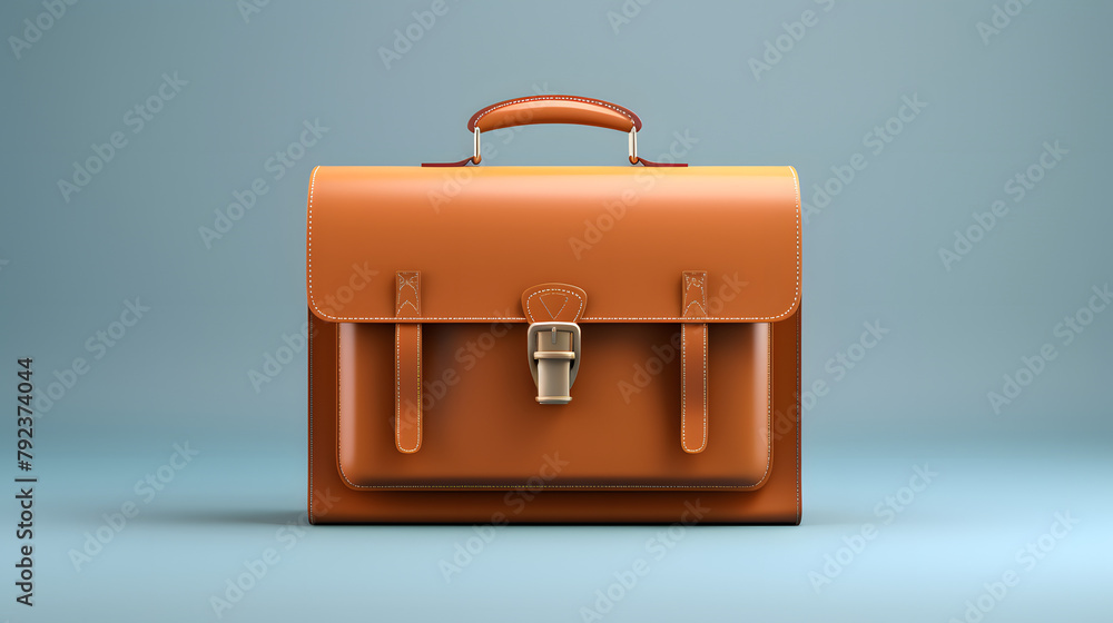 Sticker briefcase office icon 3d