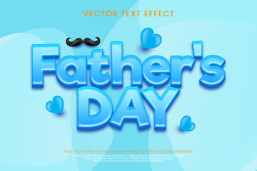 Father's day text effect on blue background