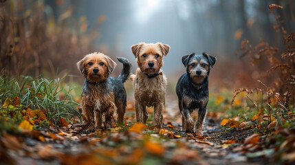 group of cute dogs 