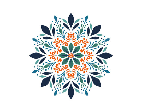 flower symmetrical pattern colorful geometric floral mosaic	