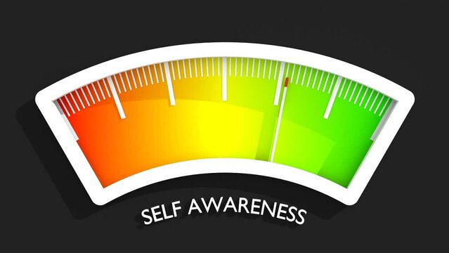 Emotional intelligence level on measure scale. Instrument scale with arrow. Colorful infographic element.