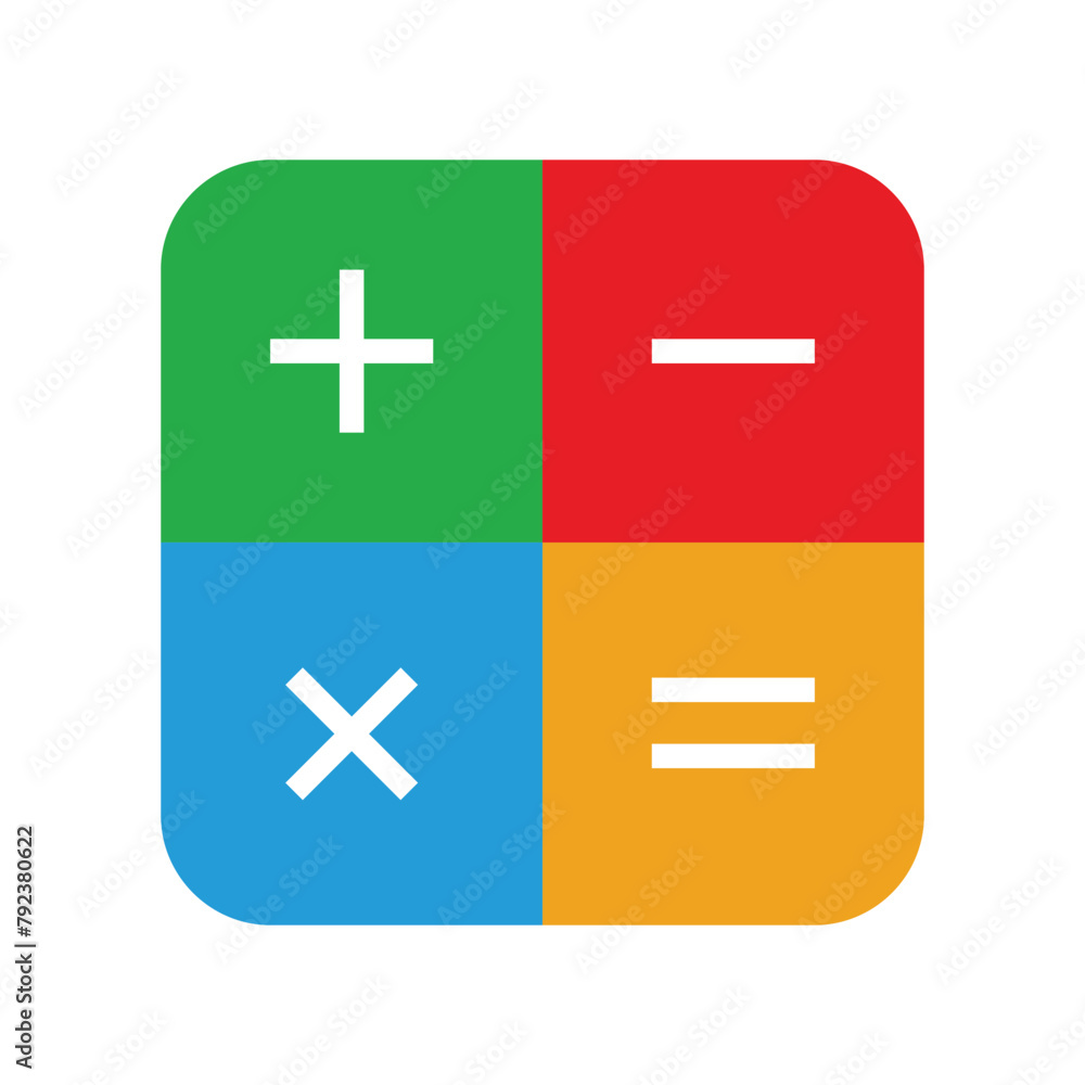 Poster mathematics. full color calculator icon for calculator app interface design. basic elements of graph