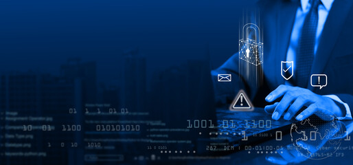 Network security system. Personal Data Information and Cyber Security Technology Concept