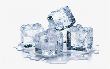  ice cubes against white background