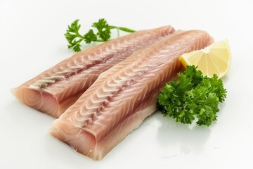 Mackerel fillet on blank surface