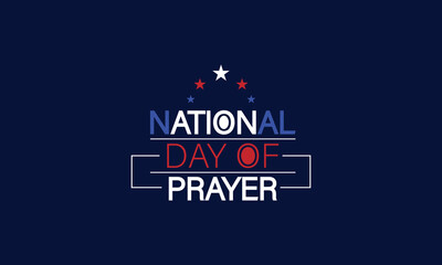 Illustration Solidarity National Day Prayer Text & Flag Design