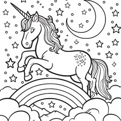 unicorn coloring page for kids
