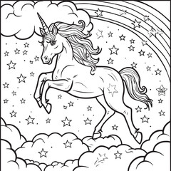 unicorn coloring page for kids
