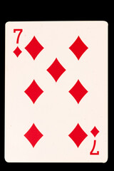 card gambling 7 diamond isolated on white background