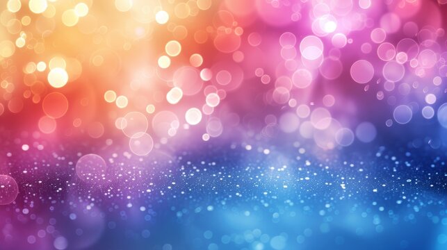 Abstract background with a colorful bokeh effect transitioning from warm to cool tones.