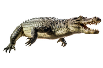 Naklejka premium crocodile looking isolated on white