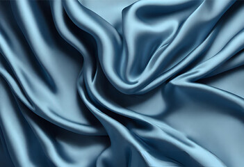 Obraz premium Blue silk fabric background depicted in a captivating 3D illustration.
