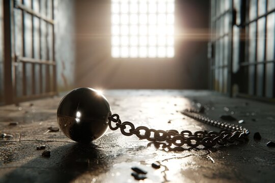 Prisoner breaking free from jail symbolizing freedom and escape