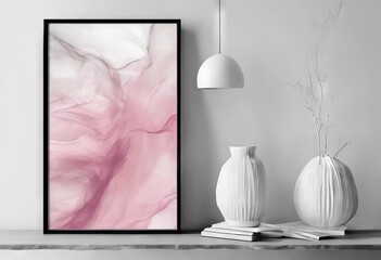 'Ink Ocean Abstract Azure Image Soft Pastel Silk Silky Stylish Poster Banner Texture Decor Artwork Pink Sea White Artwork Artwork Minimal Messy'