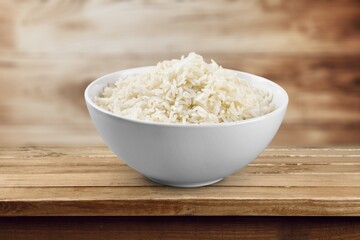 Tasty fresh boiled rice in bowl