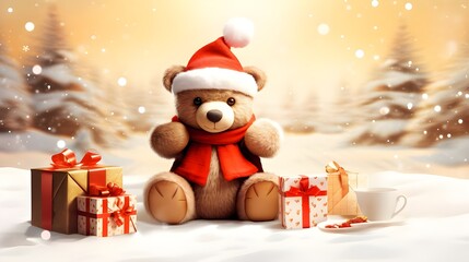 santa claus with christmas gifts