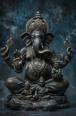 Fototapeta na wymiar Lord Ganesha Blesses with Wisdom