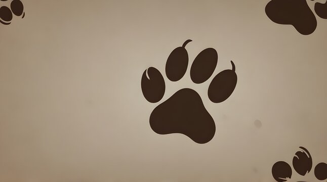 Prints of two dog paws on a white background.generative.ai