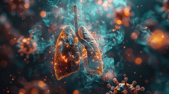 diseases of the lungs in the picture lung cancer concept stock image
