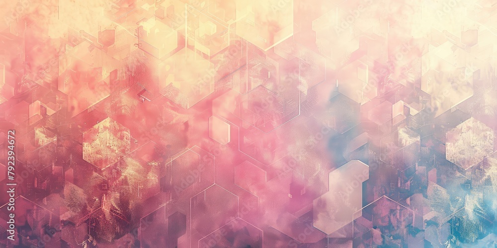 Poster an ethereal stock image of an abstract geometric pattern background, with wispy lines and translucen