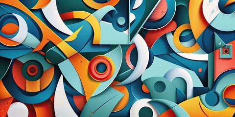 an eye-catching stock illustration of an abstract geometric pattern background, with intricate details and vibrant colors that command attention illustration.