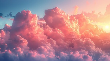 clouds background in soft warm pastel and neutral colors aesthetic minimalism wallpaper for social media content view of sky above clouds serene calming backdrop tranquility ,art illustration